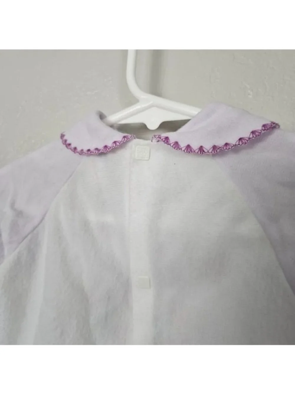 Playskool Vintage Minnie Mouse Disney Kids One Piece White Purple Footie Outfit